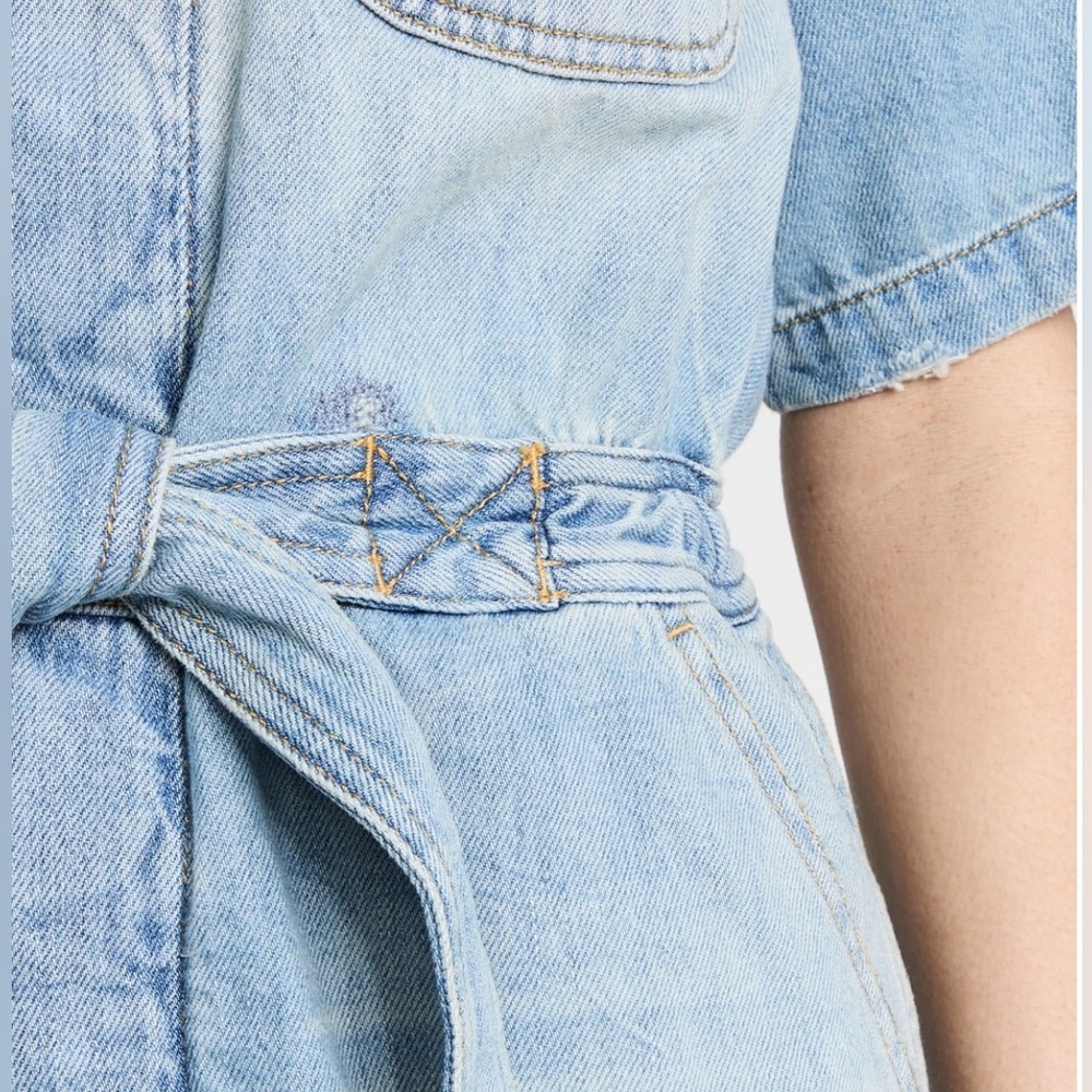 NWT R13 Mick Romper Toni Blue Medium Distressed Denim Blue Jean $745 SS - Picture 16 of 16